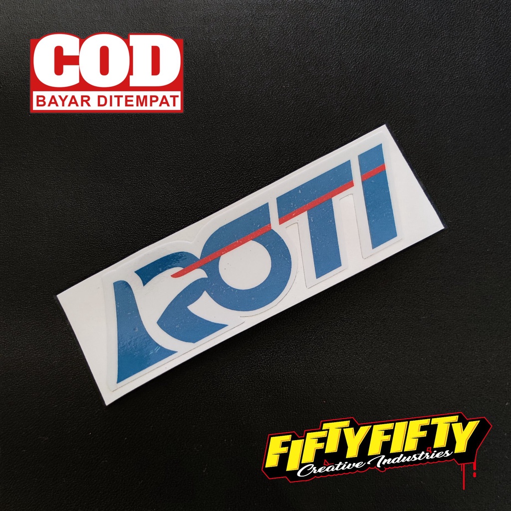 Stiker Print Cut PLESETAN RCTI ROTI Stiker Printing Laminasi Glossy Tahan Air Stiker Motor Mobil Helm Sudah Membentuk