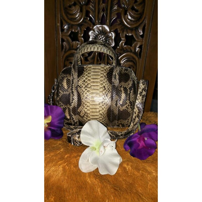 TAS/SLING BAG KULIT ULAR ASLI (ORIGINAL)