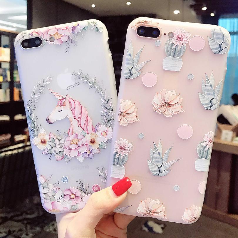 Tpu Kartun Iphone Lucu Slim Shockproof Scrub Sampul Telepon Kasus