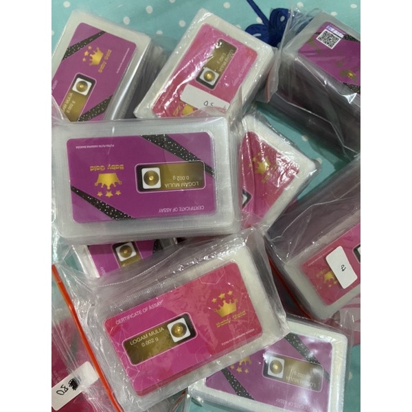 Baby Gold mas mini 0,001gram logam mulia 24karat (motif random)