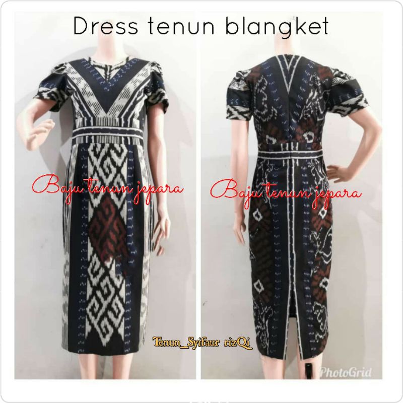 Dress tenun original baju tenun pesta etnik baju tenun jepara DTB96