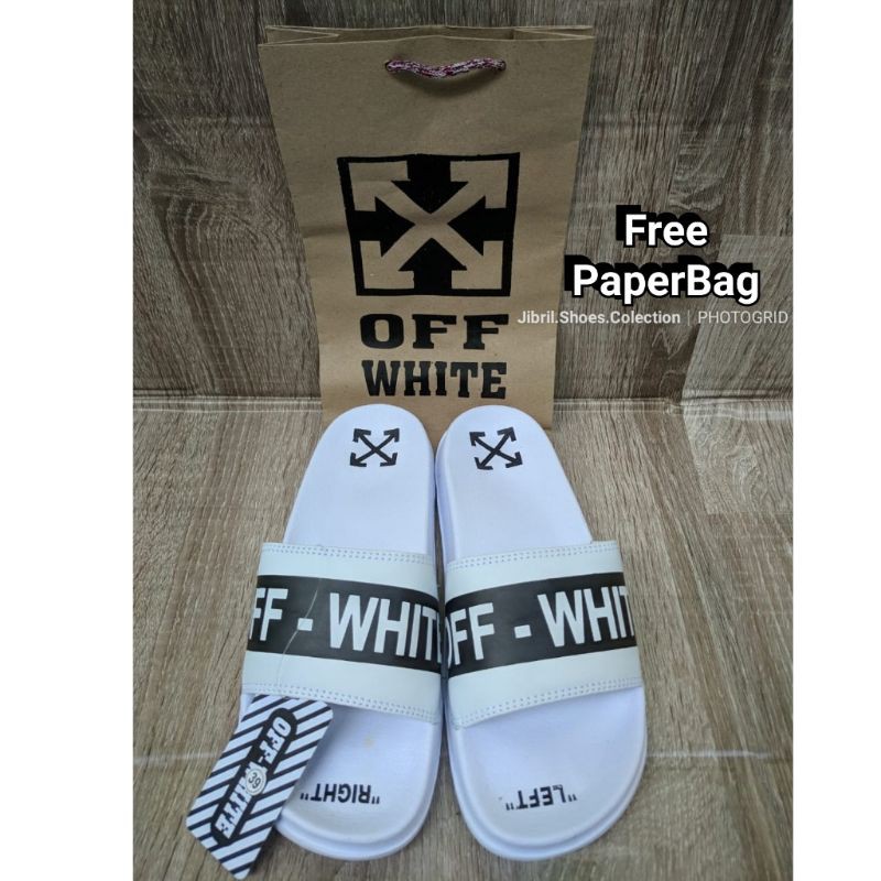 (COD) PROMO SANDAL SLIDE OFF-WHITE PREMIUM PRIA WANITA#SANDAL DISTRO#SANDAL KEKINIAN