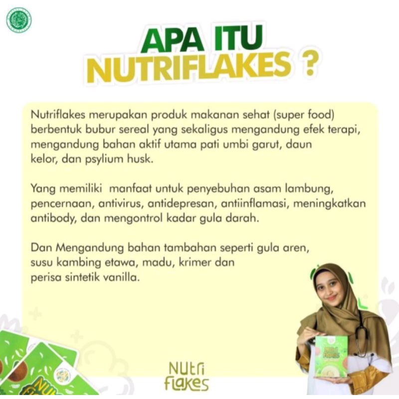 

2 box Cereal Nutriflakes - Original Sereal Umbi Garut Solusi Atasi Asam Lambung Maag Kronis Gerd