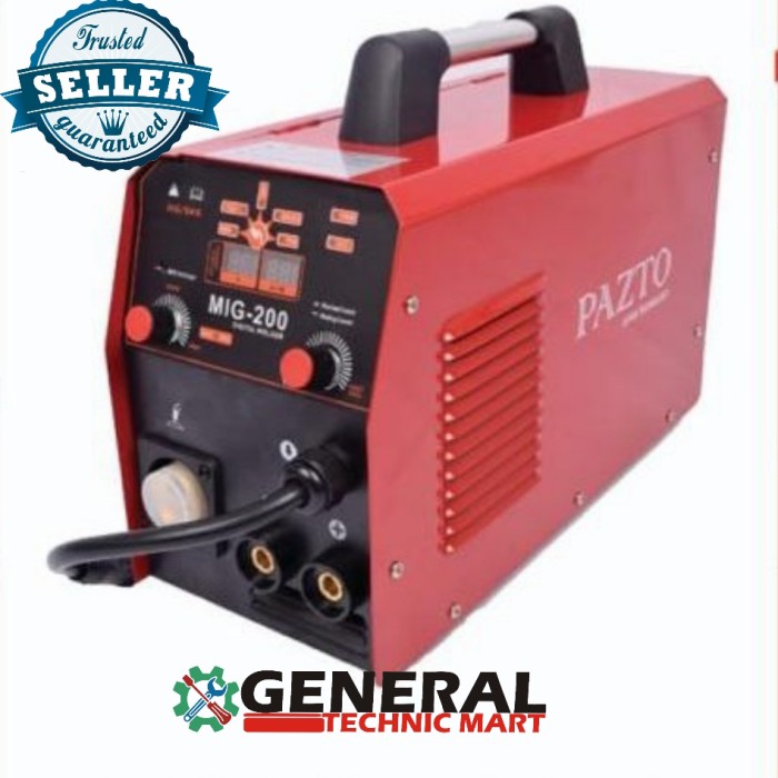 PAZTO Mesin Las MIG 200 A 5 KG CO2 Tanpa Gas Welding GASLESS JAPAN