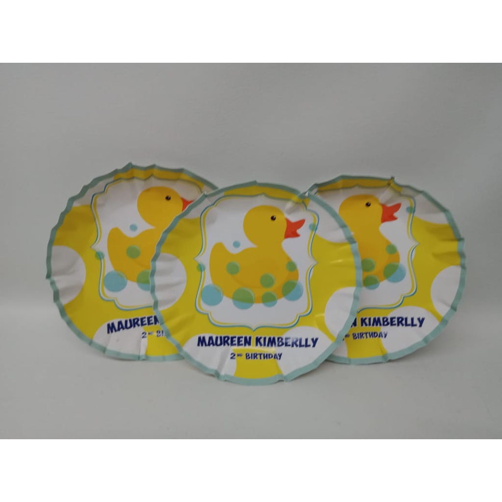 piring kertas bebek / piring kertas custom bebek / paper plate duck / paper plate custom duck