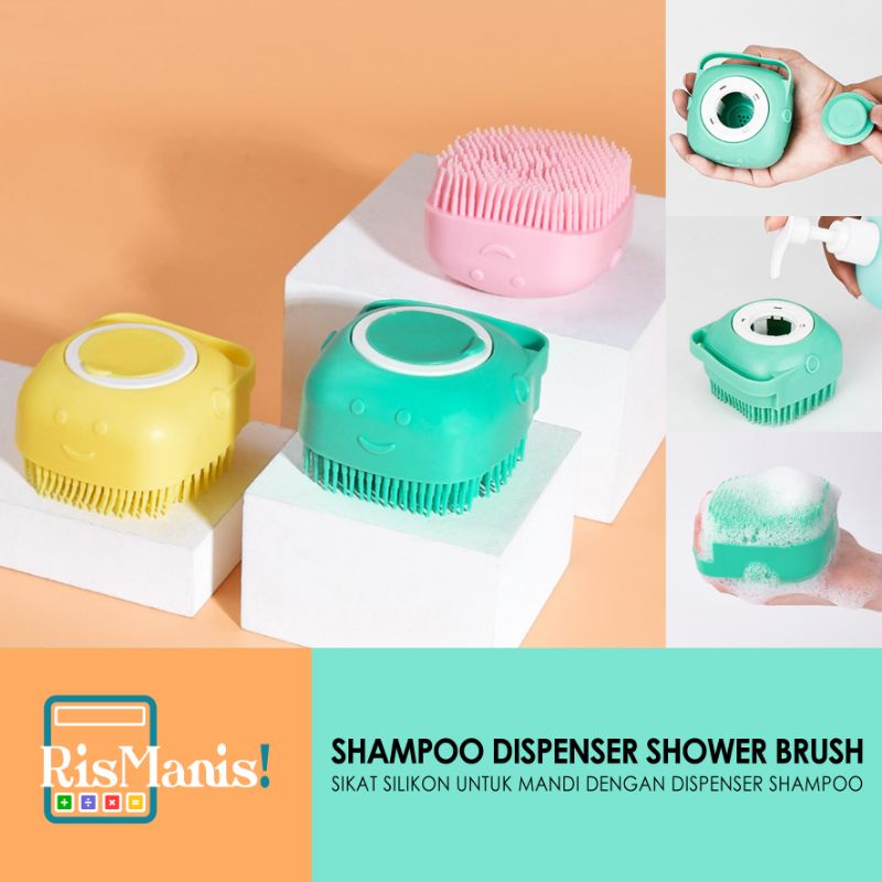 SHAMPOO DISPENSER SHOWER BRUSH - Sikat Mandi Silikon Lembut Dispenser Sabun Cair Sisir Keramas Kucing Anjing Pet Binatang Peliharaan