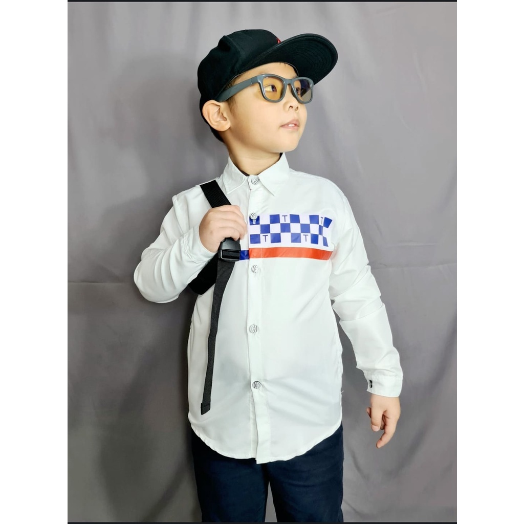 JOSJOLI_STORE/Kemeja Kids Brian/Fashion Anak Laki-Laki Kekinian/Ideal Usia 7-8 Tahun