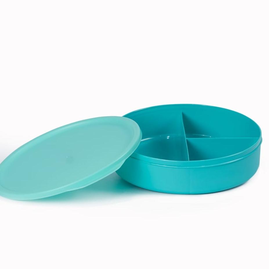 Recomended.. Tempat Makan Plus Tas Lunch Fit Set / Kotak Makan Plastik 3 Sekat / Bekal Makan Bulat