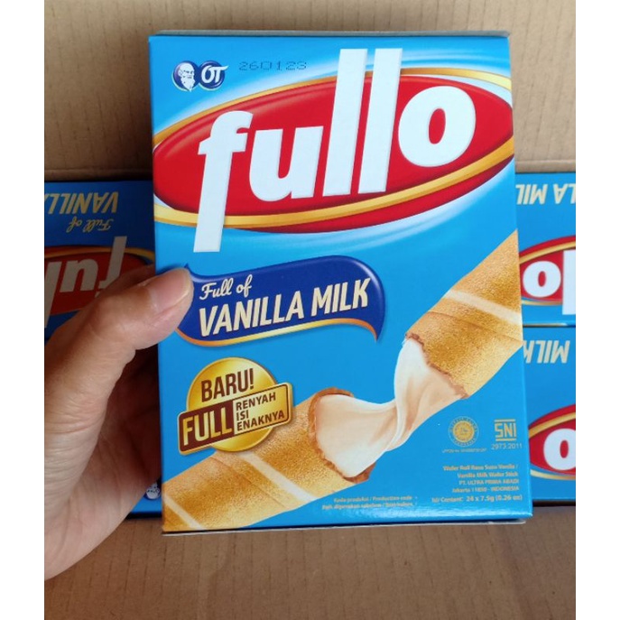 Jual Agen Distributor Cemilan Makanan Ringan Snack Wafer Biskuit Fullo Vanila Milk Box Murah 2126