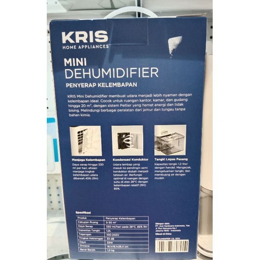 KRIS Mini Dehumidifier Penyerap Kelembapan 1.2L 33W New Arrival