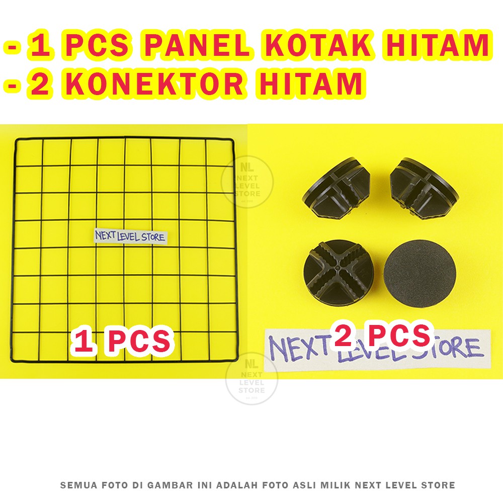 DIY Panel Pagar Kandang 35x35cm Anjing Kucing Kelinci Kura Lemari Rak Sepatu Tanaman - Pilih di VARIASI-KotakHitam+2Konektor