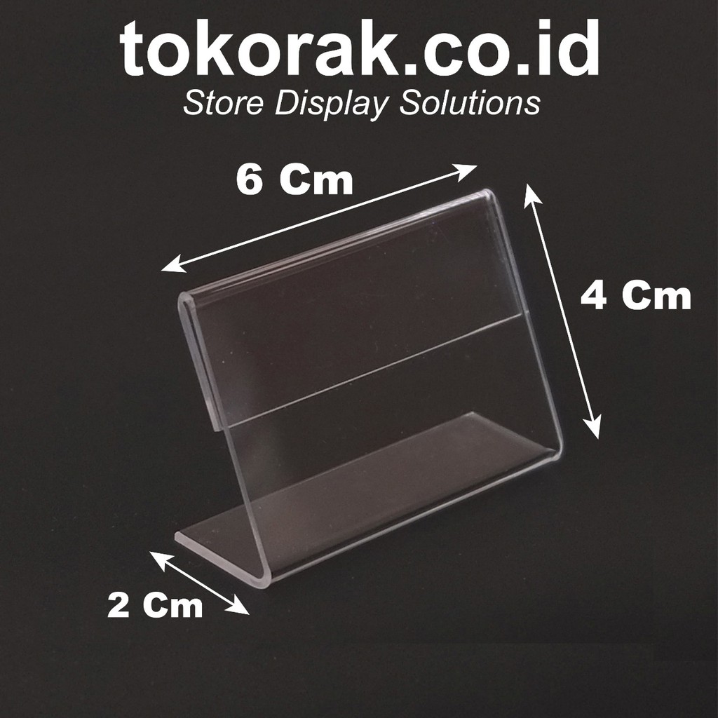 ACRYLIC LABEL HARGA 4X6CM/10PCS DISPLAY PRICE TAG CARD DATA MINIMARKET