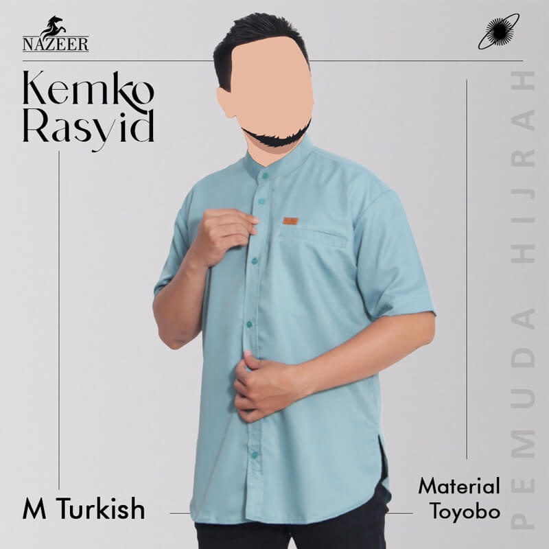 NAZEER Kemeja Basic Pria Casual Simpel Keren Lengan Pendek RASYID