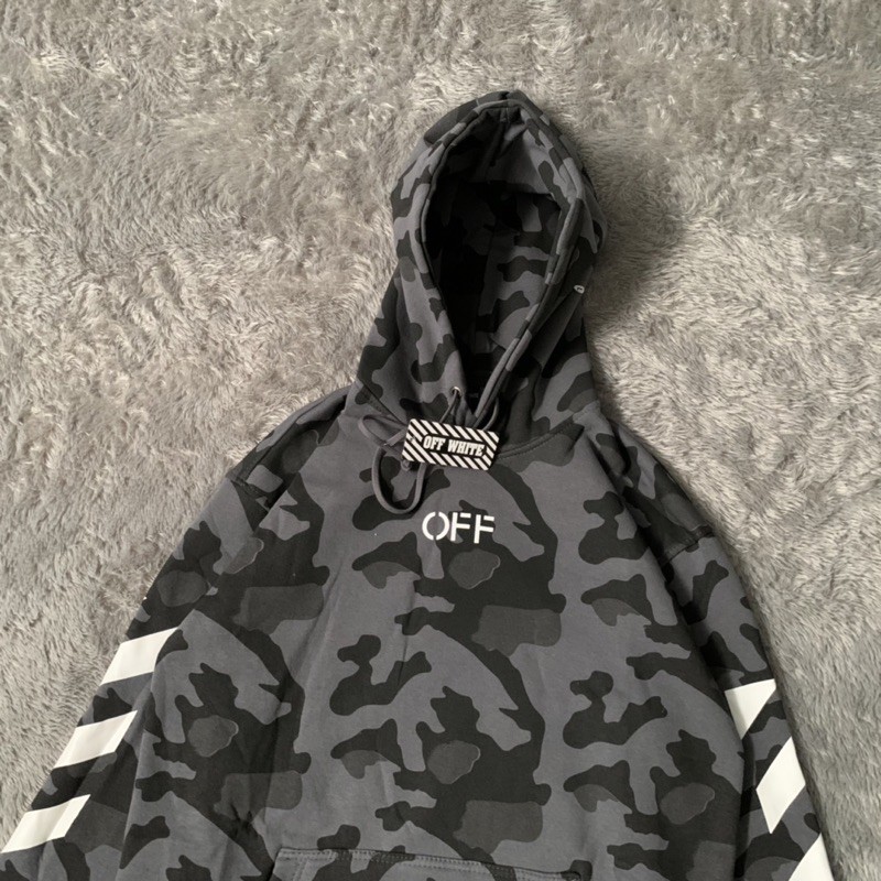 Sweater Hoodie Off White Camo Fulltag &amp; Lebel