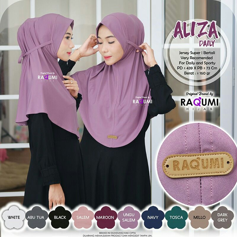 Hijab Instant Terbaru Aliza Daily Original Raqumi