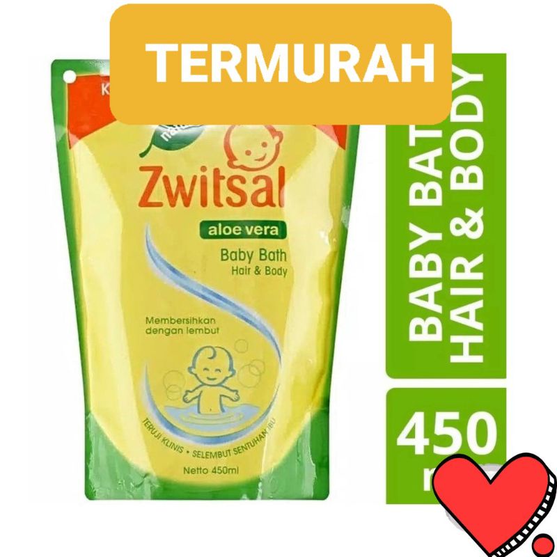 Zwitsal baby bath 2 in 1 hair &amp; body 450 ml