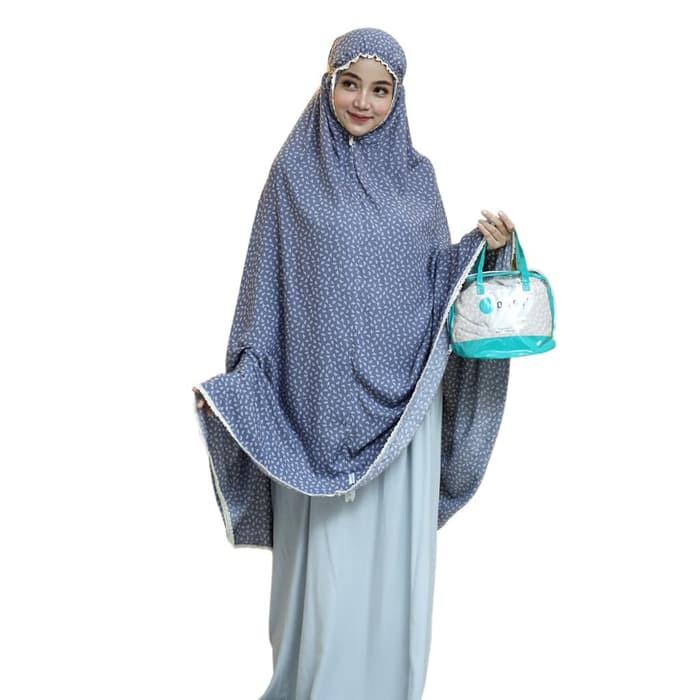 Nobby Hijab Layla Mukena - Mukena Katun Rayon - Mukena Bali Motif - Abu-abu, All Size Limited
