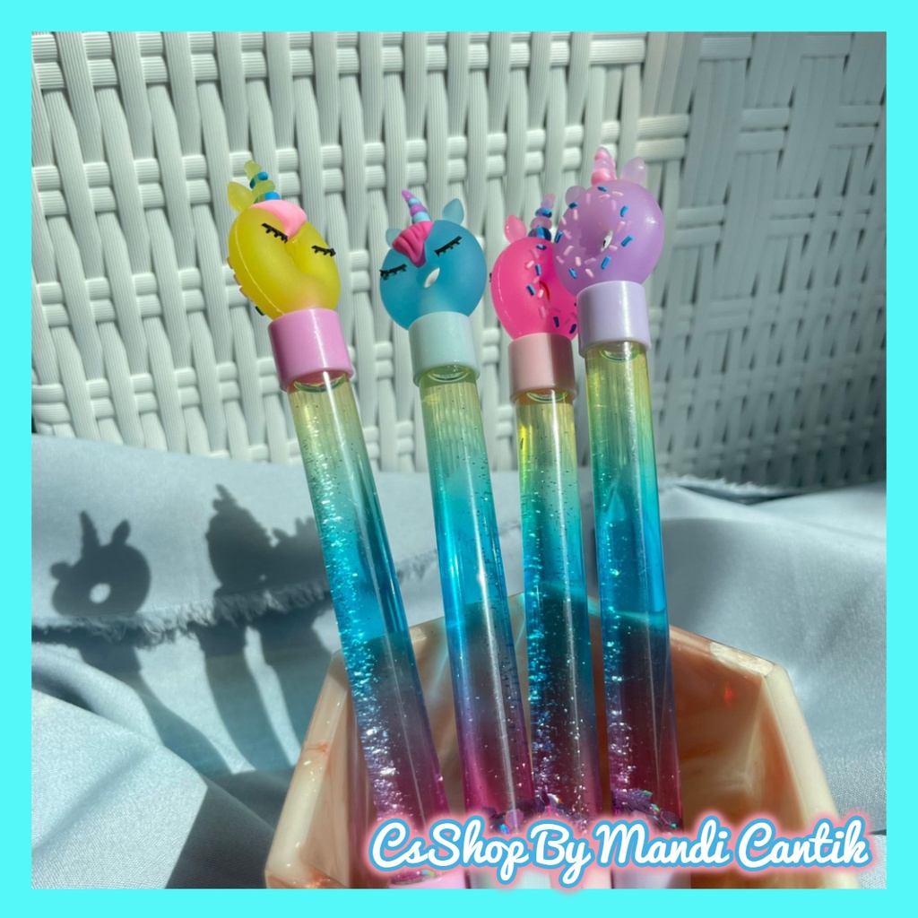 

Pulpen Gel Motif Glitter Bentuk Donat Unicron Pen Manik Donat lucu COD
