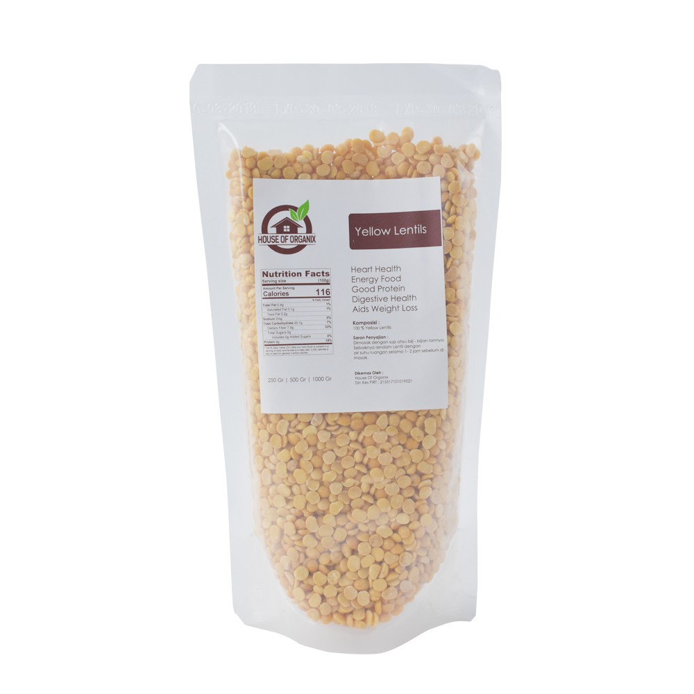 Natural Yellow Lentils 1Kg