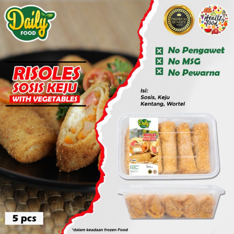 

RISOLES SOSIS KEJU FROZEN DAILY FOOD MAKANAN BEKU TANPA PENGAWET DAN MSG