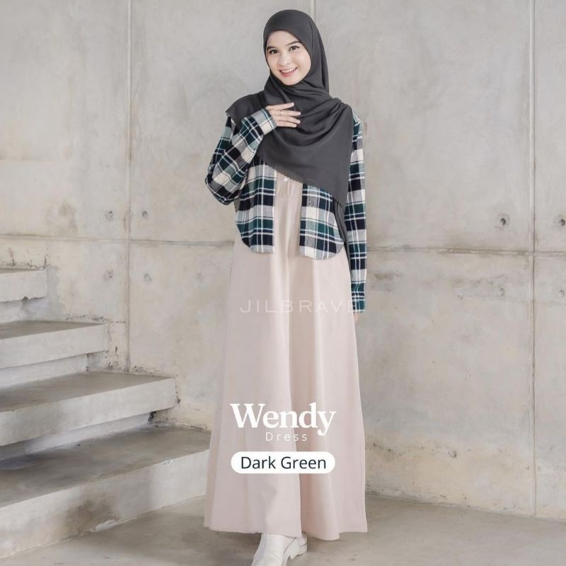 Jilbrave Wendy Dress - Warna Dark Green