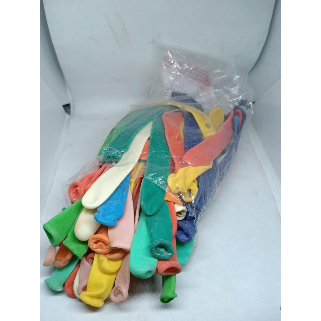 BALON PANJANG BALON CEPLUK PAPAYA KARET WARNA WARNI MEREK CAP BOHLAM MAS 1 PAK ISI 100 PCS