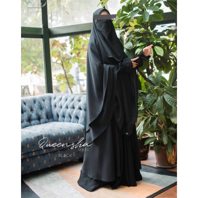 Set Queensha Double Layer Gamis Syari Mahira