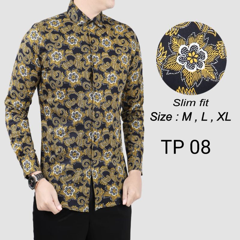 KEMEJA BATIK PRIA SLIM FIT HEM BATIK PRIA SLIMFIT LUIGIBATANI ELEGAN CBL1059