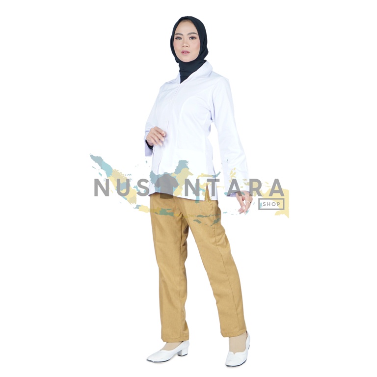 Seragam Perawat Pemda Pns Wanita Setelan Perawat Pdh ROK &amp; CELANA Khaky Pns Seragam Pns Wanita Baju Pemda Wanita Baju Putih Pns