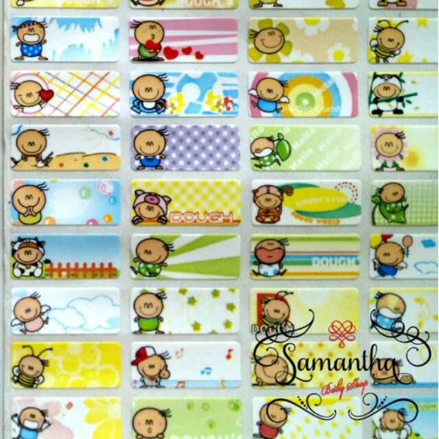 

Label nama waterproof motif Dou