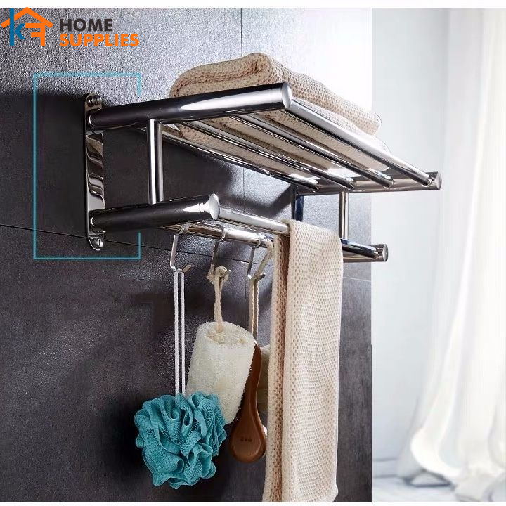 【KF】Rak Kamar Mandi Dinding  Stainless Steel Tempat Sabun Rak Toilet Rak  Dapur Gantung