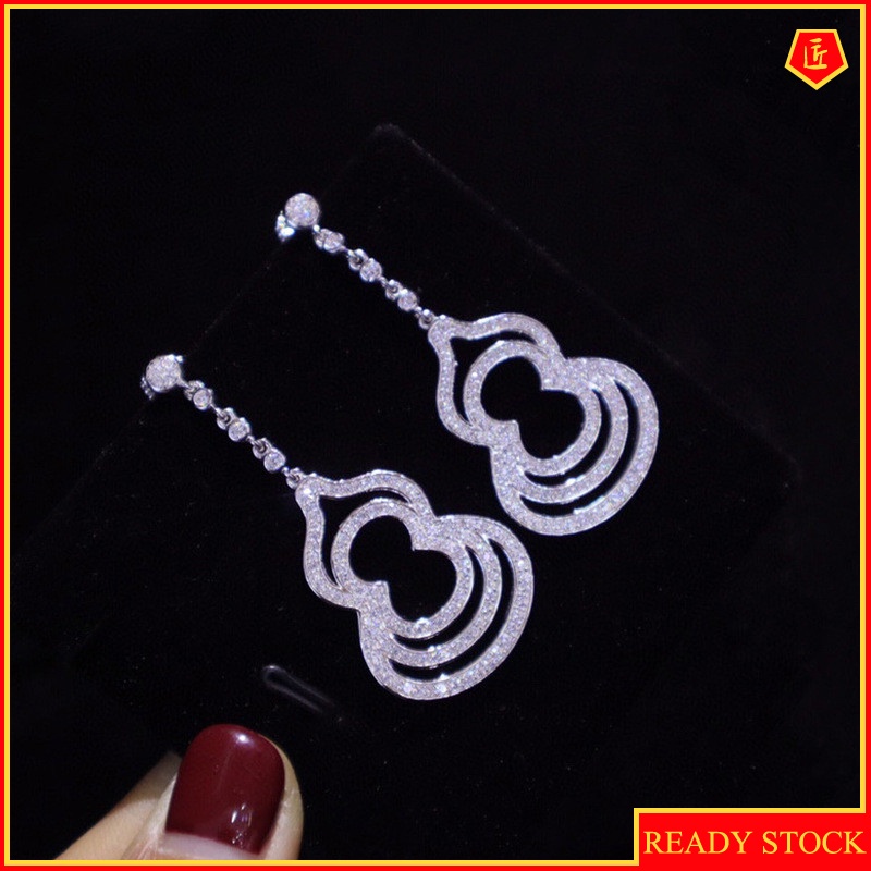 [Ready Stock]Luxury Pt950 Gourd Long Earrings