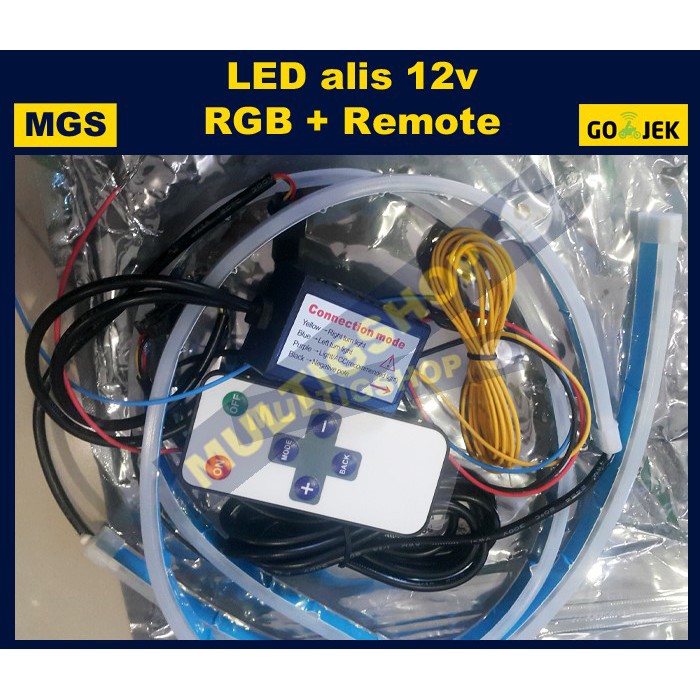 1Set LED Alis 12v RGB + Remote 60cm IP65 Waterproof