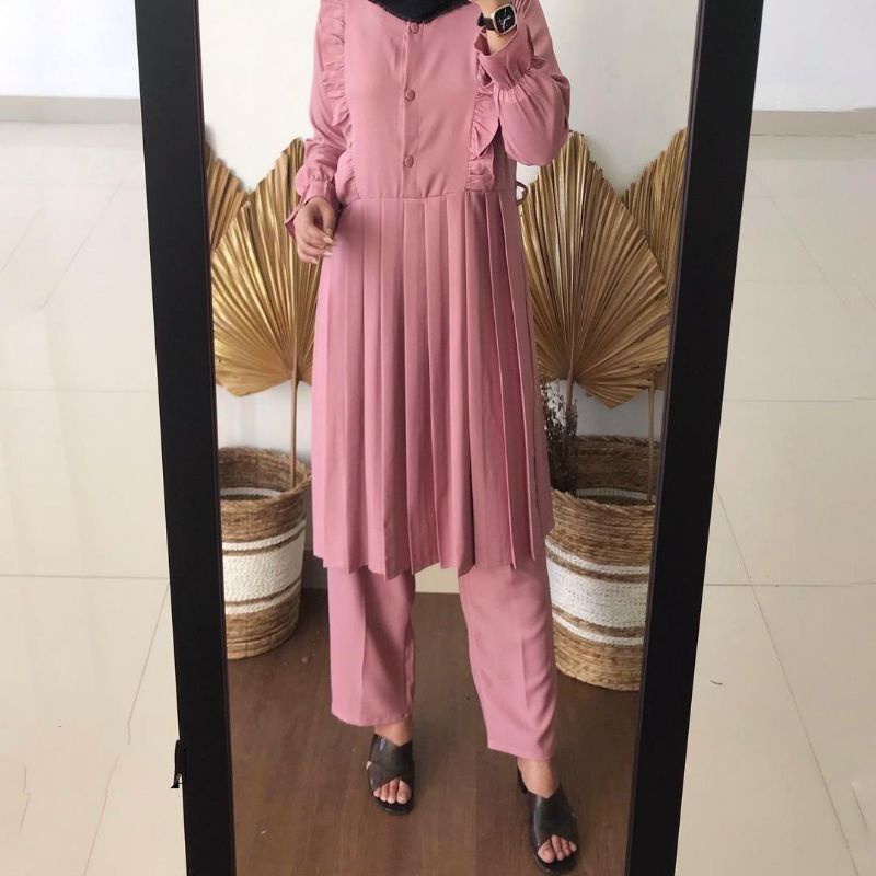 Hika Setelan Wanita - One Set Wanita - Baju Setelan Wanita- Setelan Muslim Wanita - Set 2in1