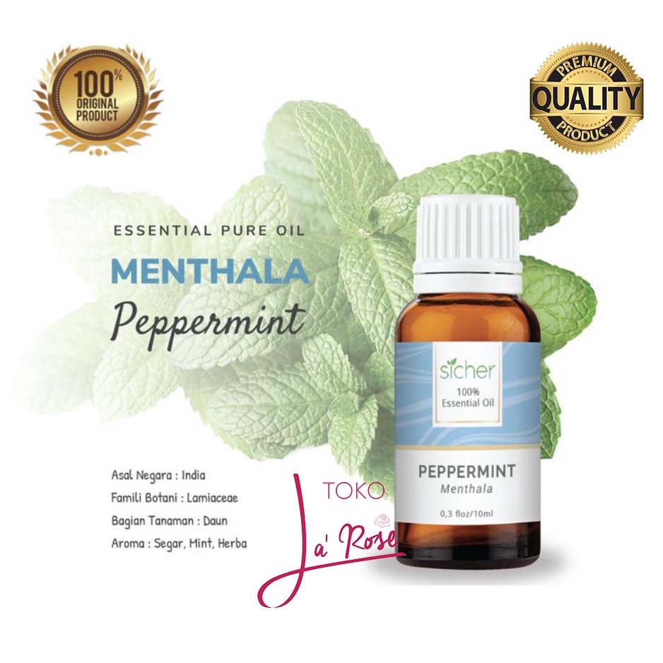 Peppermint Aromatherapy Sicher Essential Oil Pewangi Ruangan Aromaterapi Diffuser Humidifier 10ml