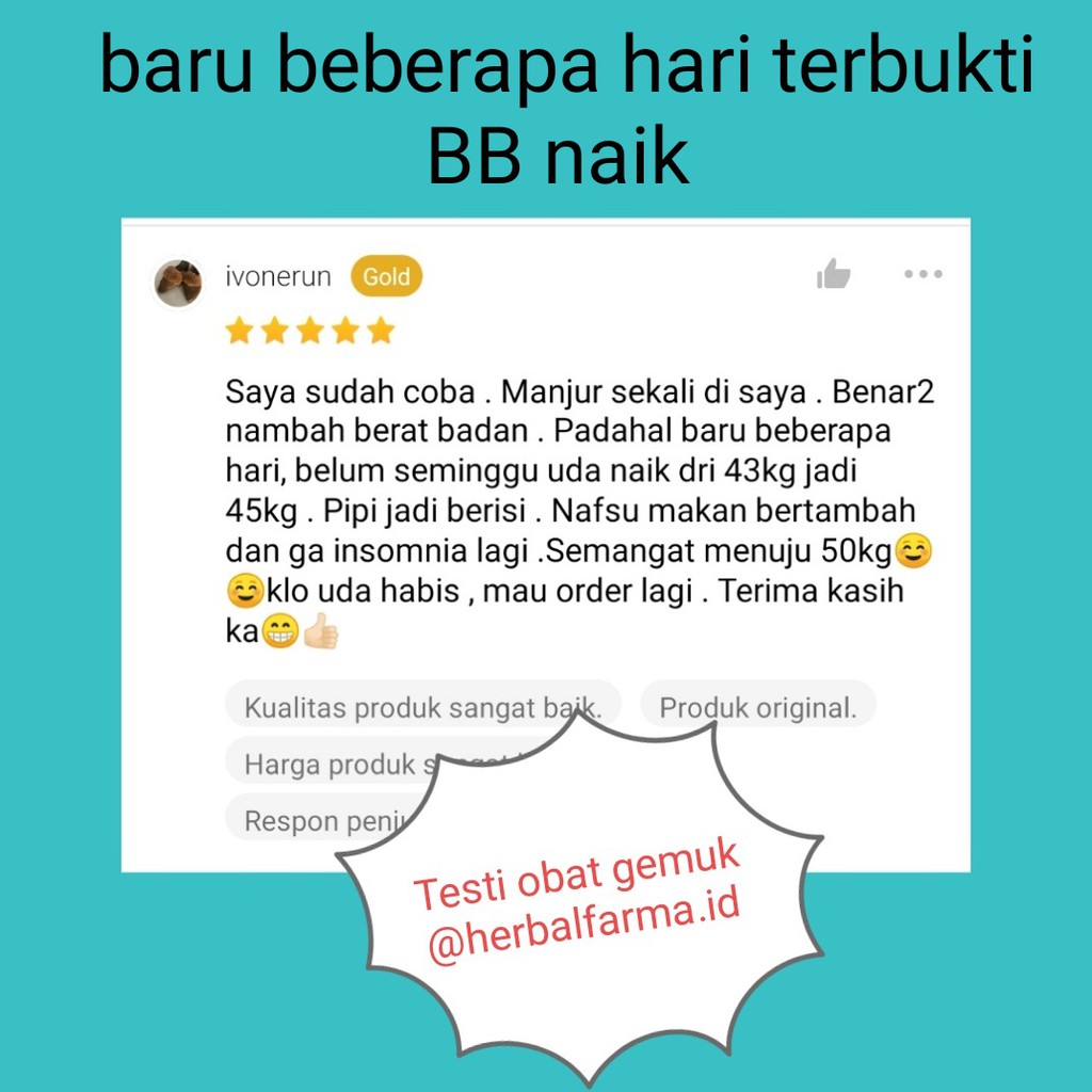 OBAT GEMUK / VITAMIN PENAMBAH BERAT BADAN