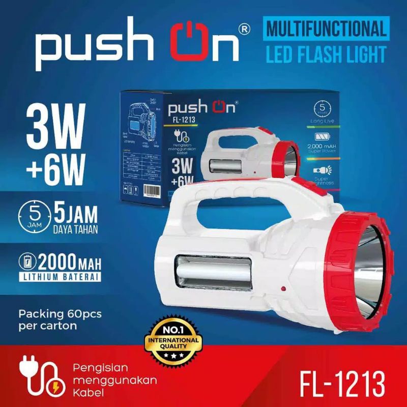 Senter emergency push on  3 watt plus 6 watt FL 1213