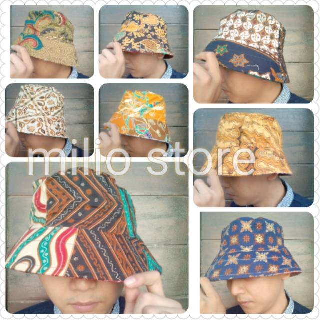 Topi Bucket Korea Hat Premium Batik Bolak Balik Unisex