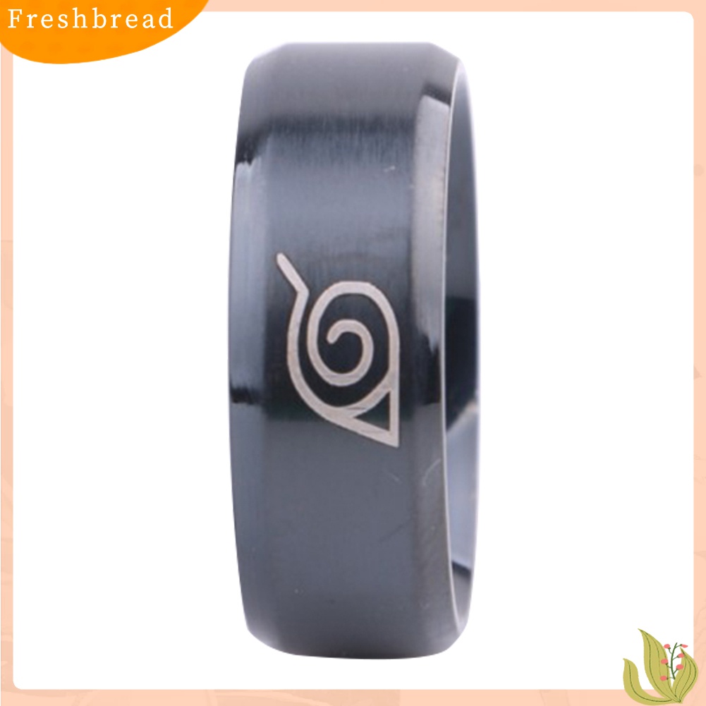 [TERLARIS]Unisex Naruto Konoha Leaf Village Logo Titanium Steel Ring Cosplay Jewelry Gift