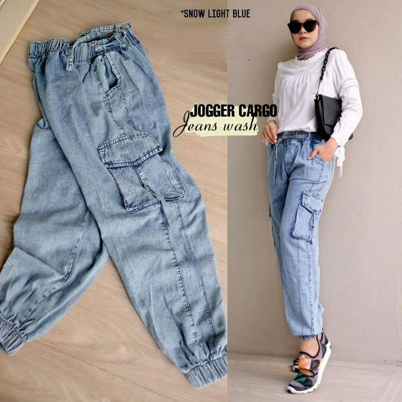 JEANS CARGO JOGGER WANITA