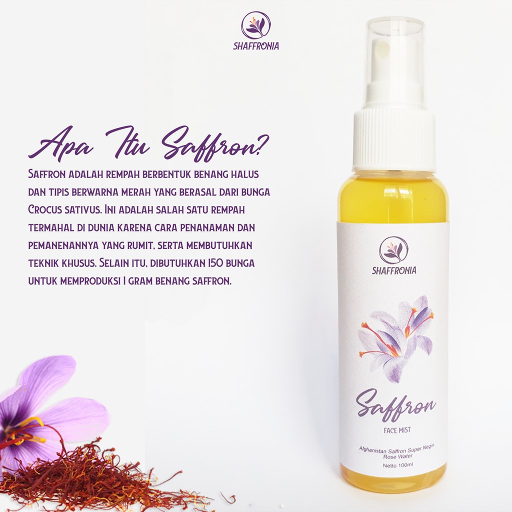 Saffron Water Spray Face Mist 100ml Safron Super Negin Afghanistan Shopee Indonesia