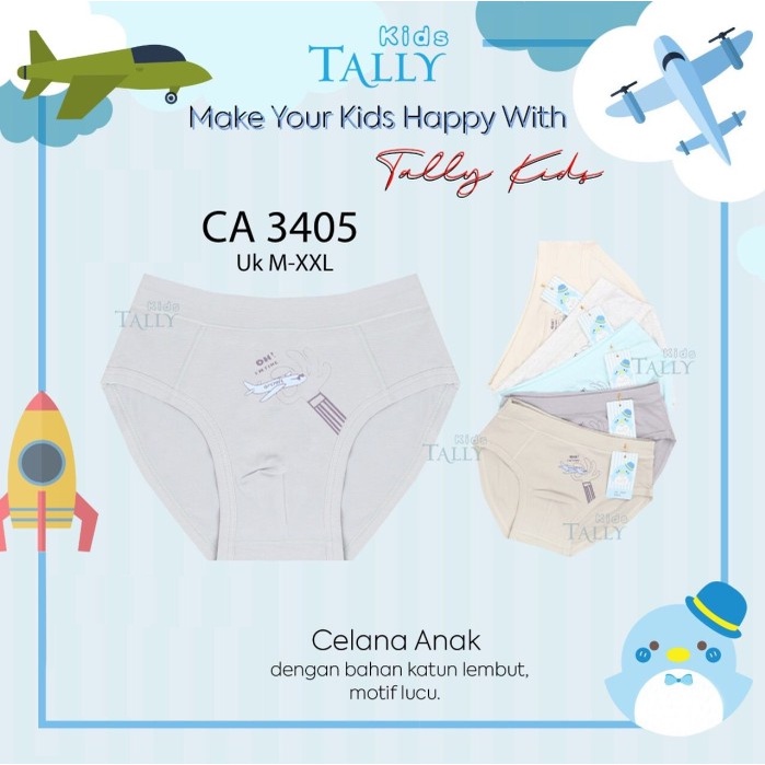 Celana Dalam Boxer Anak Cowok Tally CD 3405 &amp; 3416 1pcs