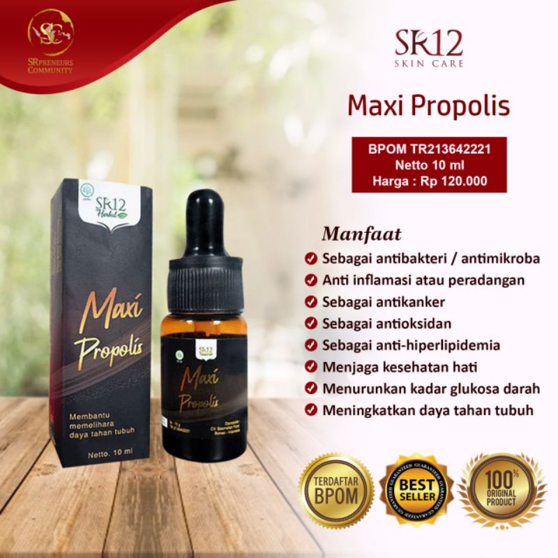 Maxi Propolis SR12 Herbal Skincare BPOM ANTI BAKTERI-ANTI OKSIDAN-ANTI KANKER MENJAGA KESEHATAN JANTUNG HATI - ANTI VIRUS