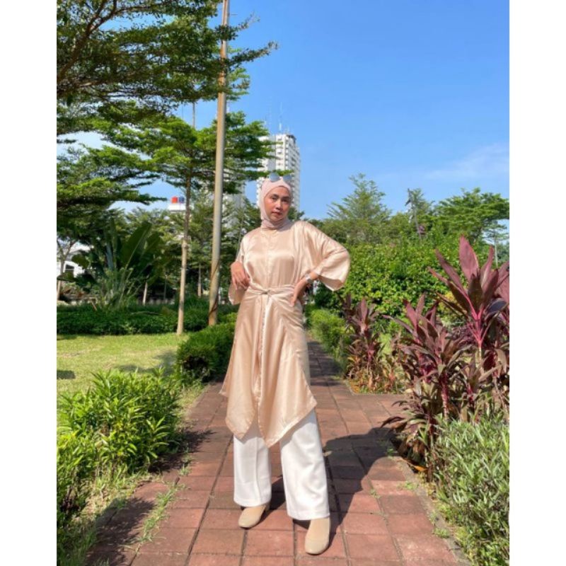 CAVA TUNIK KONDANGAN POLOS | fashion Modern | Outfit Simple | Tunik Satin Silk