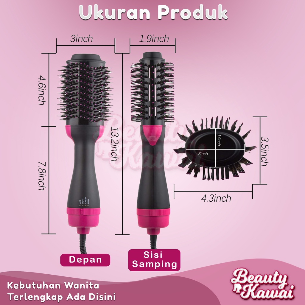 Sisir Hair Dryer Brush Styler One Step Hot Air Blow-5250