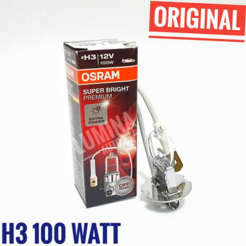 BOHLAM HALOGEN OSRAM H3 12V 100W ORIGINAL - HARGA 10PCS -