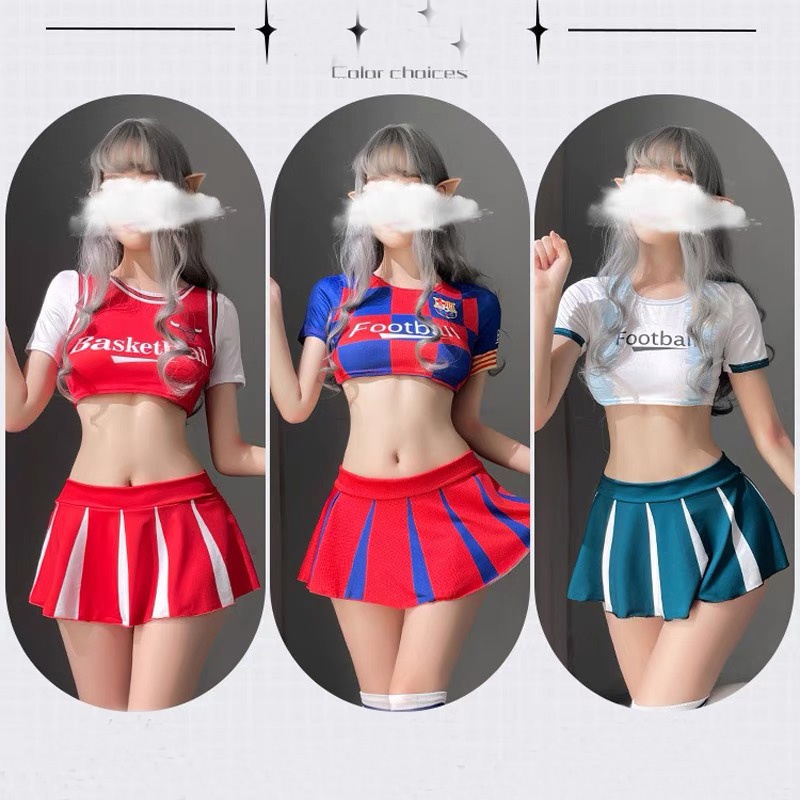 (COD) Set Lingerie Sexy Wanita Crop Top Cosplay Anime Mini Rok Pendek Lingerie Seragam A557