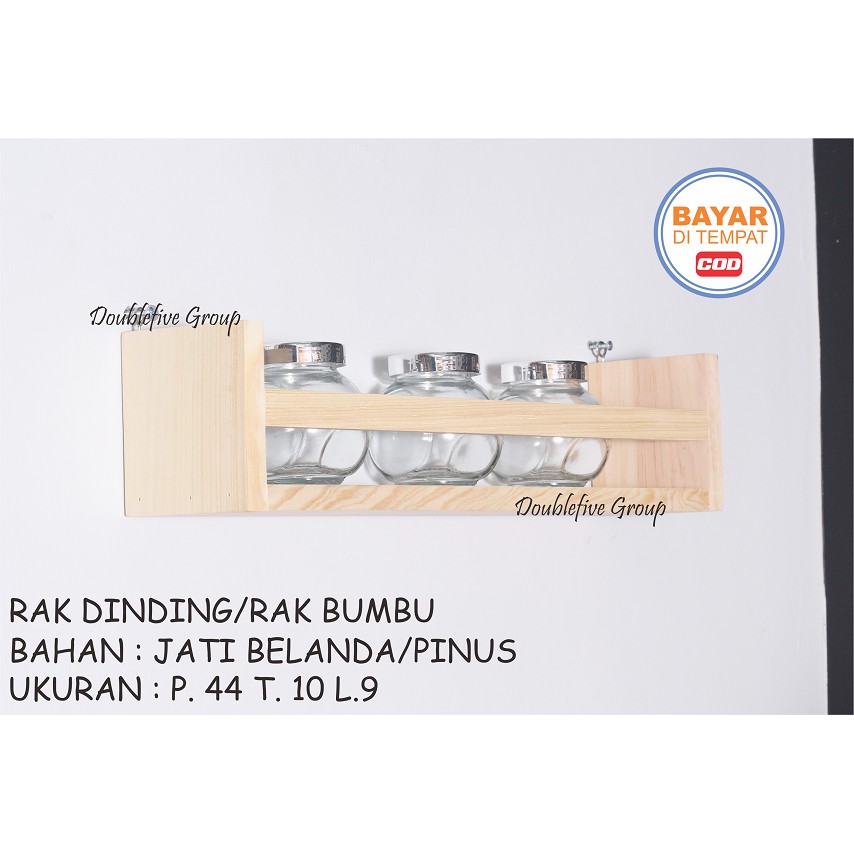 PAKET HEMAT ISI 4  RAK DINDING KAYU BUMBU BEKVAM RAK BUMBU SERBA GUNA RAK DINDING KAYU BIRCH SOLID