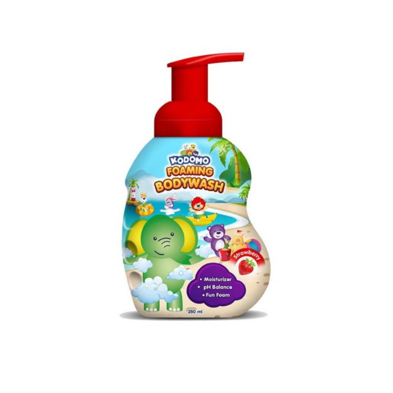 KODOMO Body Wash Botol Foaming Strawberry - 250ml