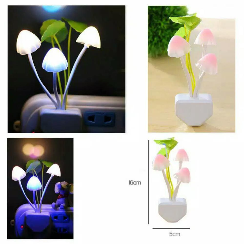 Lampu Tidur Jamur LED Sensor Cahaya / Lampu Tidur Avatar Jamur Sensor